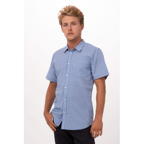 WORKWEAR, SAFETY & CORPORATE CLOTHING SPECIALISTS  - Gingham Short Sleeve Dress Shirt Mens