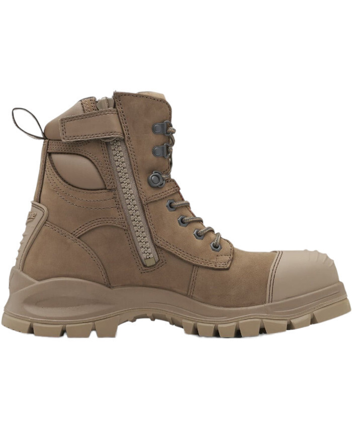 984 Xfoot Rubber Stone water resistant nubuck 150mm zip side safety boot