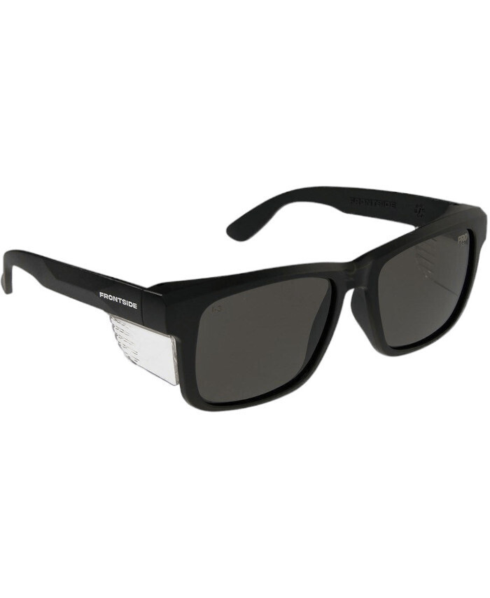 SAFETY GLASSES FRONTSIDE POLARISED SMOKE LENS WITH BLACK FRAME main image 0