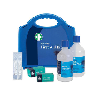 EMERGENCY EYEWASH KIT, PLASTIC PORTABLE-Blue-One Size