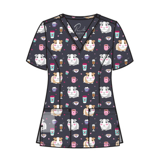 WORKWEAR, SAFETY & CORPORATE CLOTHING SPECIALISTS  - PRINTS - PRINTED CURVED V - NECK TOP