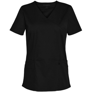 Ladies Solid Colour Short Sleeve Scrub Top - Charcoal