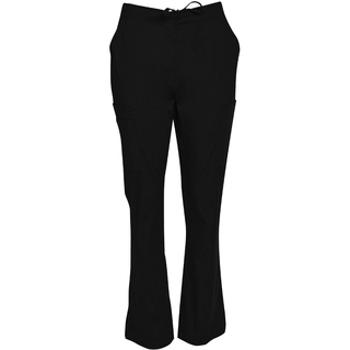 Ladies Semi-Elastic Waist Tie Solid Colour Scrub Pants-Charcoal-M