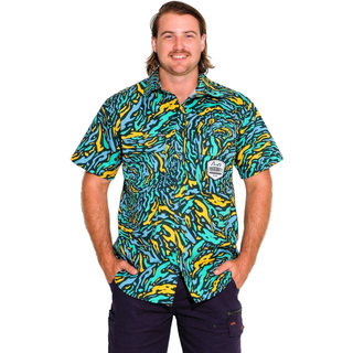 WORKWEAR, SAFETY & CORPORATE CLOTHING SPECIALISTS  - MENS SPUN OUT SHORT SLEEVE FULL PLACKET SHIRT