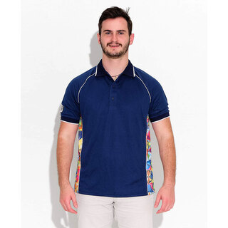 WORKWEAR, SAFETY & CORPORATE CLOTHING SPECIALISTS  - NAVY FRACTAL SHORT SLEEVE POLO