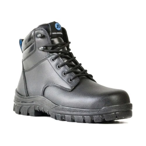 WORKWEAR, SAFETY & CORPORATE CLOTHING SPECIALISTS  - Naturals - Saturn - Black Leather Lace Up Safety Boot