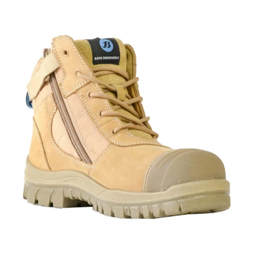 WORKWEAR, SAFETY & CORPORATE CLOTHING SPECIALISTS  - Naturals - Zippy - Wheat Nubuck Zip / Lace Safety Boot