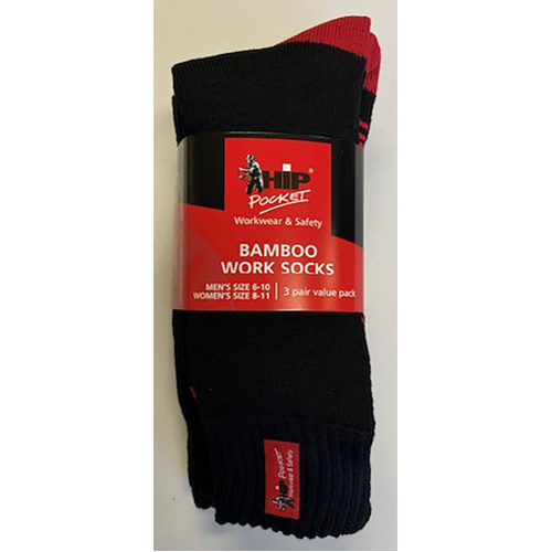 WORKWEAR, SAFETY & CORPORATE CLOTHING SPECIALISTS  - Hip Pocket 3 Yarn Work Socks - 3 Pack
