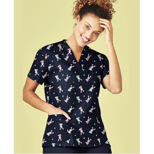 WORKWEAR, SAFETY & CORPORATE CLOTHING SPECIALISTS  - EASTER Ladies V - Nk Scrub Top S/S