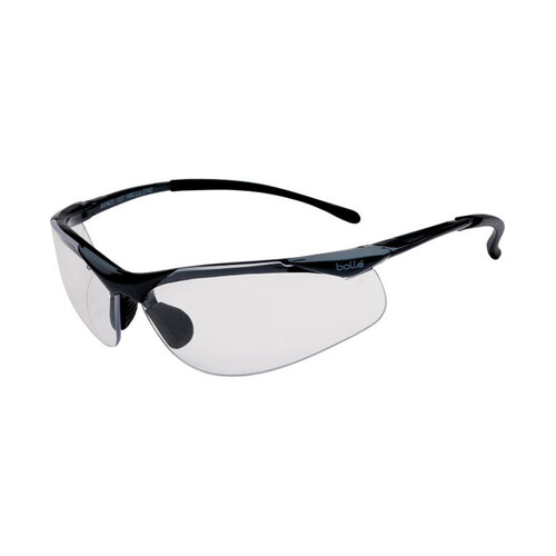 WORKWEAR, SAFETY & CORPORATE CLOTHING SPECIALISTS  - CONTOUR Dark Gun Frame PLATINUM AS/AF Clear Lens - Spectacles