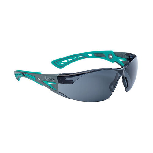 WORKWEAR, SAFETY & CORPORATE CLOTHING SPECIALISTS  - RUSH+ SMALL Green / Grey Temples PLATINUM AS/AF Smoke Lens
