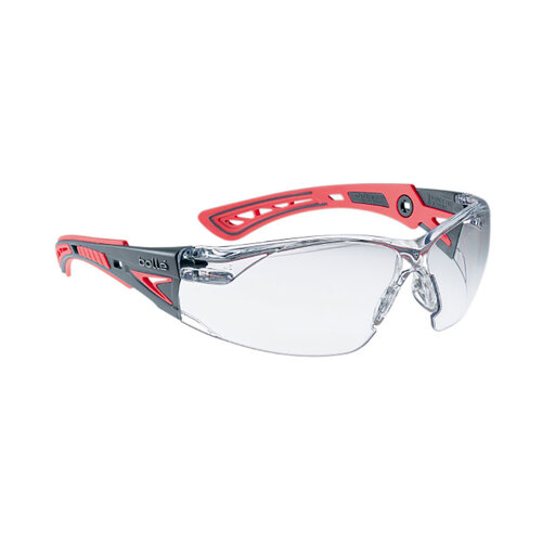 WORKWEAR, SAFETY & CORPORATE CLOTHING SPECIALISTS  - RUSH+ SMALL Pink / Grey Temples PLATINUM AS/AF Clear Lens