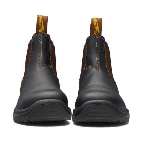 Brown premium oil tanned leather elastic side safety boot