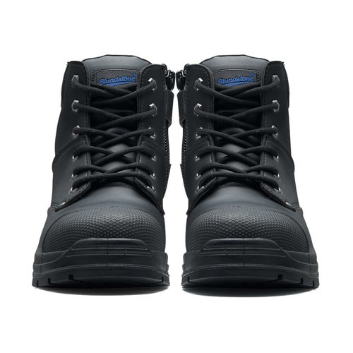 WORKWEAR, SAFETY & CORPORATE CLOTHING SPECIALISTS  - Black microfibre zip side ankle safety boot