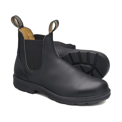 WORKWEAR, SAFETY & CORPORATE CLOTHING SPECIALISTS  - Black premium leather elastic side boot