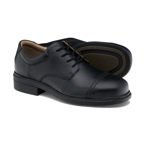 WORKWEAR, SAFETY & CORPORATE CLOTHING SPECIALISTS  - Classic black leather lace up dress safety shoe