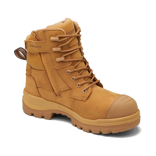 WORKWEAR, SAFETY & CORPORATE CLOTHING SPECIALISTS  - 8560 - RotoFlex - Wheat water-resistant nubuck 150mm zip side safety boot