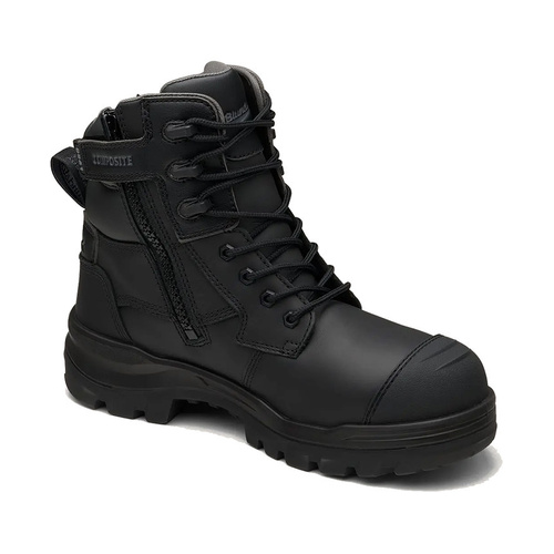 WORKWEAR, SAFETY & CORPORATE CLOTHING SPECIALISTS  - RotoFlex Black water-resistant leather 150mm zip side safety boot