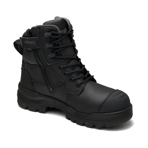 WORKWEAR, SAFETY & CORPORATE CLOTHING SPECIALISTS  - 8561 - RotoFlex - Black water-resistant leather 150mm zip side safety boot