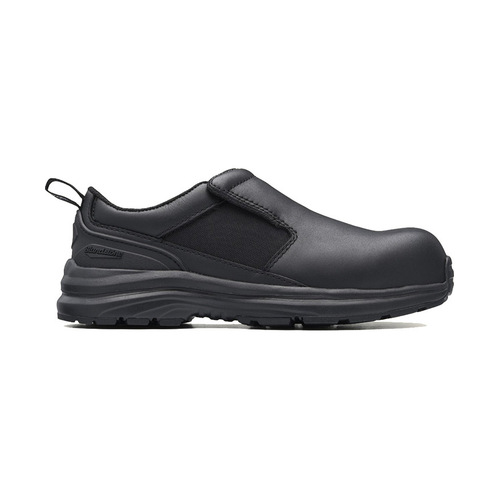 WORKWEAR, SAFETY & CORPORATE CLOTHING SPECIALISTS  - Black water resistant leather slip-on anti-static safety shoe