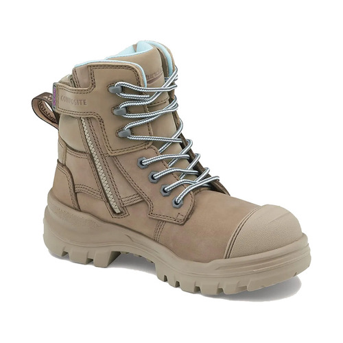 WORKWEAR, SAFETY & CORPORATE CLOTHING SPECIALISTS  - 8863 - RotoFlex - Womens Stone water-resistant nubuck 150mm zip side safety boot