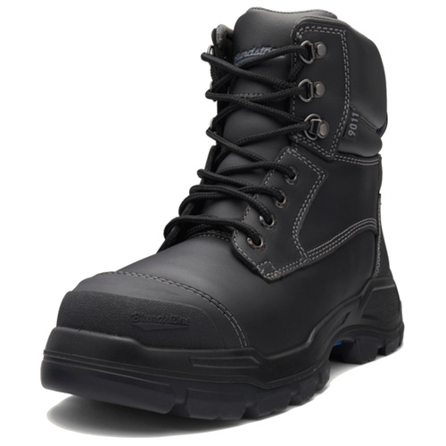WORKWEAR, SAFETY & CORPORATE CLOTHING SPECIALISTS  - RotoFlex Black water-resistant Platinum leather 150mm lace up safety boot