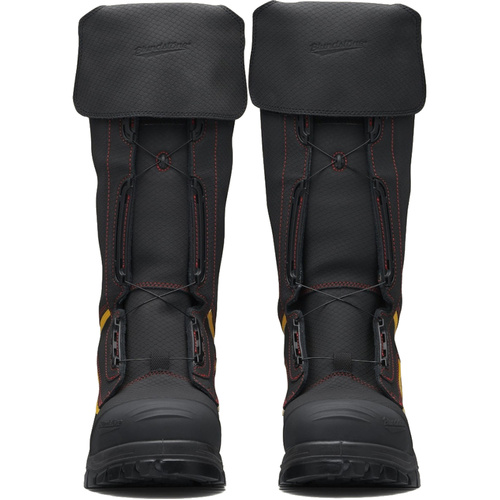 Black WATERPROOF safety mining boot, 350mm height.