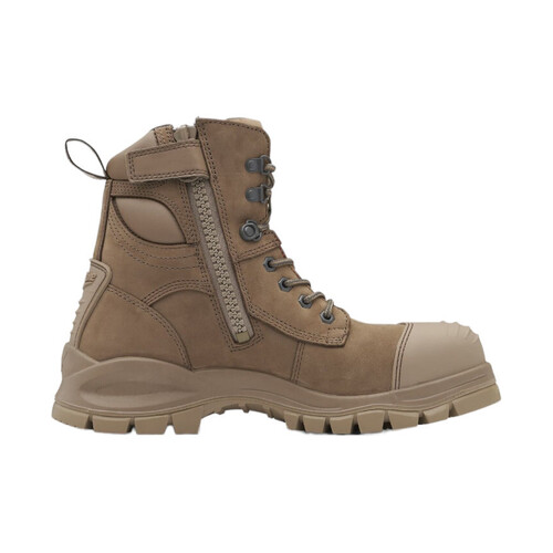 984 - Xfoot Rubber - Stone water-resistant nubuck, 150mm zip side safety boot