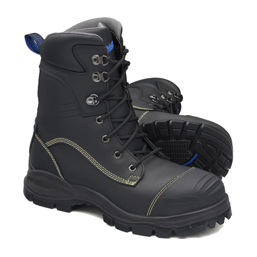 WORKWEAR, SAFETY & CORPORATE CLOTHING SPECIALISTS  - Black platinum quality water resistant upper high leg safety boot with non-metallic penetration resistant insole