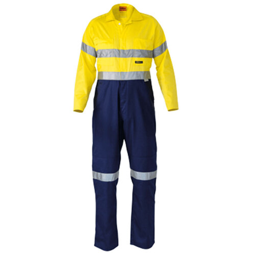 WORKWEAR, SAFETY & CORPORATE CLOTHING SPECIALISTS  - 2 TONE HI VIS LIGHTWEIGHT COVERALLS 3M REFLECTIVE TAPE
