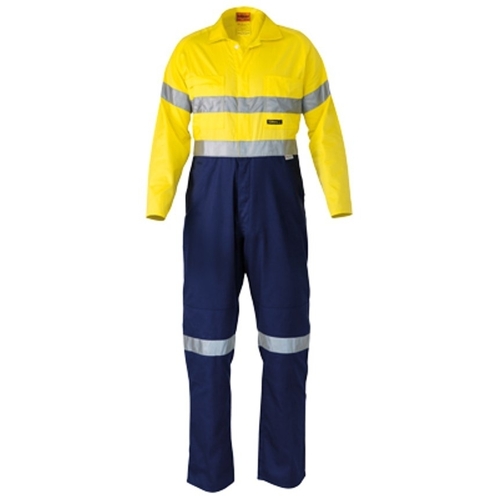 WORKWEAR, SAFETY & CORPORATE CLOTHING SPECIALISTS  - Mens 2 Tone Hi Vis Lightweight Coveralls 3M Reflective Tape