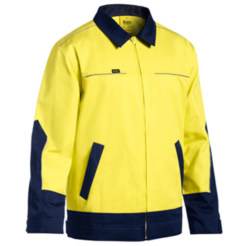WORKWEAR, SAFETY & CORPORATE CLOTHING SPECIALISTS  - HI VIS DRILL JACKET WITH LIQUID REPELLENT FINISH