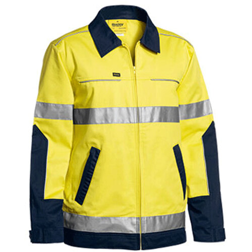 WORKWEAR, SAFETY & CORPORATE CLOTHING SPECIALISTS  - TAPED HI VIS DRILL JACKET WITH LIQUID REPELLENT FINISH
