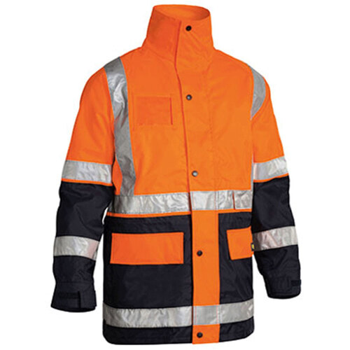 WORKWEAR, SAFETY & CORPORATE CLOTHING SPECIALISTS  - TAPED HI VIS 5 IN 1 RAIN JACKET