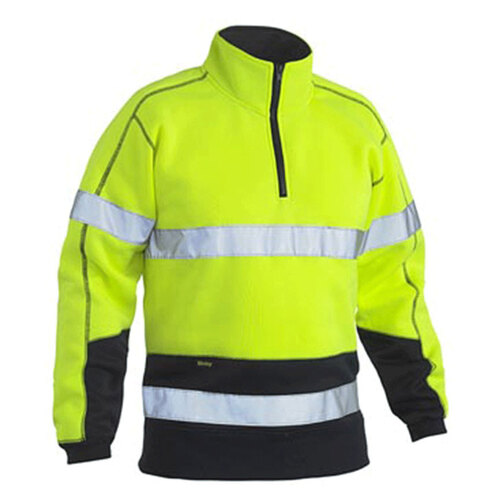 WORKWEAR, SAFETY & CORPORATE CLOTHING SPECIALISTS  - TAPED HI VIS FLEECE ZIP PULLOVER