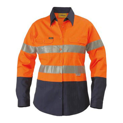 WORKWEAR, SAFETY & CORPORATE CLOTHING SPECIALISTS  - WOMENS 3M TAPED HI VIS DRILL SHIRT - LONG SLEEVE