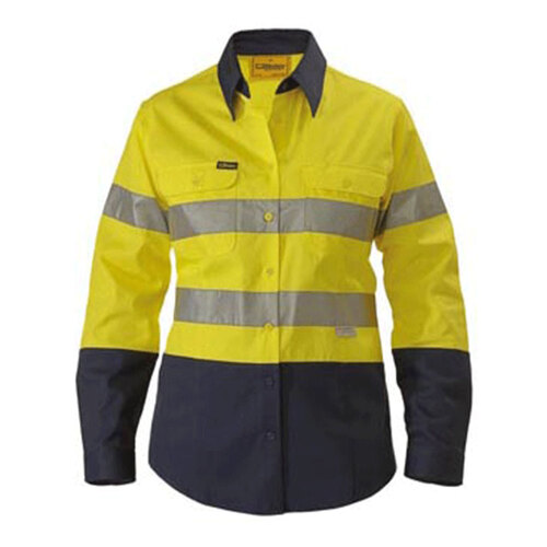 WORKWEAR, SAFETY & CORPORATE CLOTHING SPECIALISTS  - WOMENS 3M TAPED HI VIS DRILL SHIRT - LONG SLEEVE