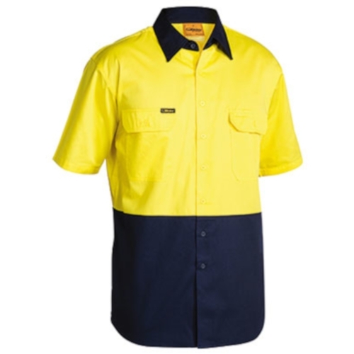 WORKWEAR, SAFETY & CORPORATE CLOTHING SPECIALISTS  - COOL LIGHTWEIGHT HI VIS DRILL SHIRT - SHORT SLEEVE