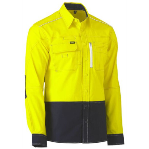 WORKWEAR, SAFETY & CORPORATE CLOTHING SPECIALISTS  - FLEX & MOVE HI VIS UTILITY SHIRT LONG SLEEVE