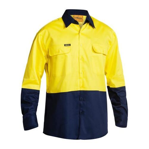 WORKWEAR, SAFETY & CORPORATE CLOTHING SPECIALISTS  - HI VIS DRILL SHIRT - LONG SLEEVE