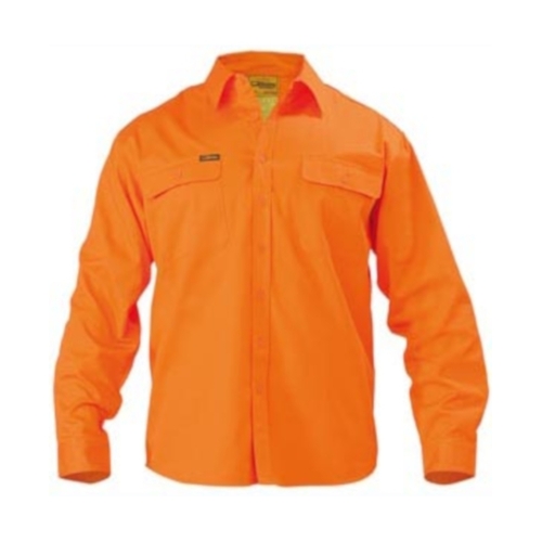 WORKWEAR, SAFETY & CORPORATE CLOTHING SPECIALISTS  - Hi Vis Mens Drill Shirt - Long Sleeve