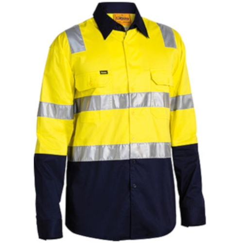 WORKWEAR, SAFETY & CORPORATE CLOTHING SPECIALISTS  - 3M TAPED COOL LIGHTWEIGHT HI VIS SHIRT WITH SHOULDER TAPE - LONG SLEEVE