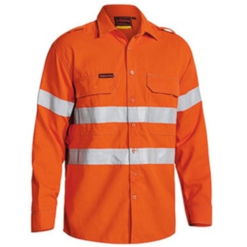 WORKWEAR, SAFETY & CORPORATE CLOTHING SPECIALISTS  - Tencate Tecasafe® Plus 700 Taped Hi Vis Fr Vented Shirt - Long Sleeve - Orange