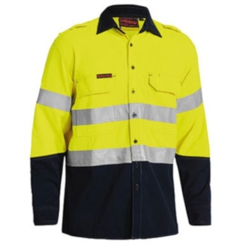 WORKWEAR, SAFETY & CORPORATE CLOTHING SPECIALISTS  - TENCATE TECASAFE PLUS 700 TAPED HI VIS FR VENTED SHIRT - LONG SLEEVE