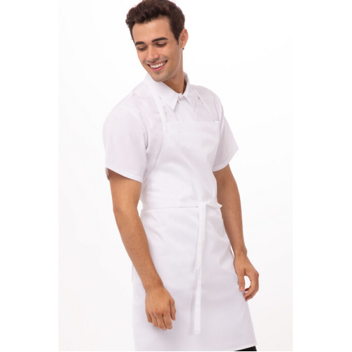 WORKWEAR, SAFETY & CORPORATE CLOTHING SPECIALISTS  - White Bib Apron No Pocket