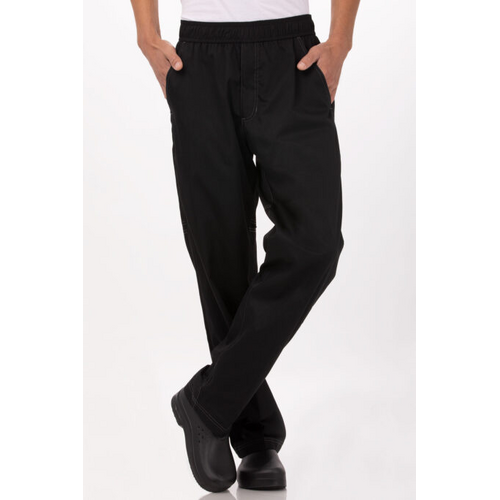 WORKWEAR, SAFETY & CORPORATE CLOTHING SPECIALISTS  - Cool Vent Baggy Chef Pants- Black