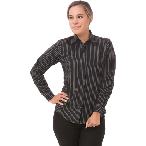 WORKWEAR, SAFETY & CORPORATE CLOTHING SPECIALISTS  - Women's Onyx Classic Pinstripe Dress Shirt