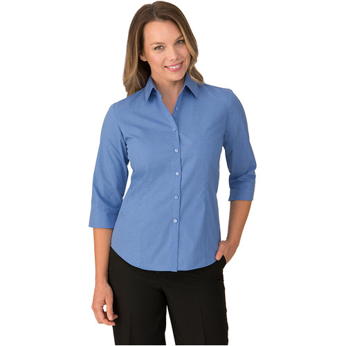 WORKWEAR, SAFETY & CORPORATE CLOTHING SPECIALISTS  - Micro Check Blouse 3/4 Sleeve Shirt - Ladies