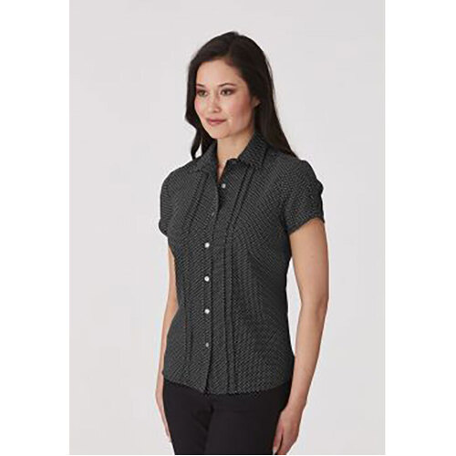 WORKWEAR, SAFETY & CORPORATE CLOTHING SPECIALISTS  - City-Stretch Spot Cap Sleeve Shirt - Ladies