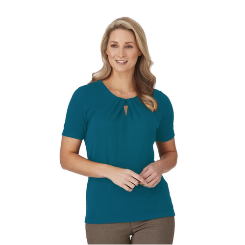 WORKWEAR, SAFETY & CORPORATE CLOTHING SPECIALISTS  - The Keyhole Knit Blouse - Short Sleeve - Ladies